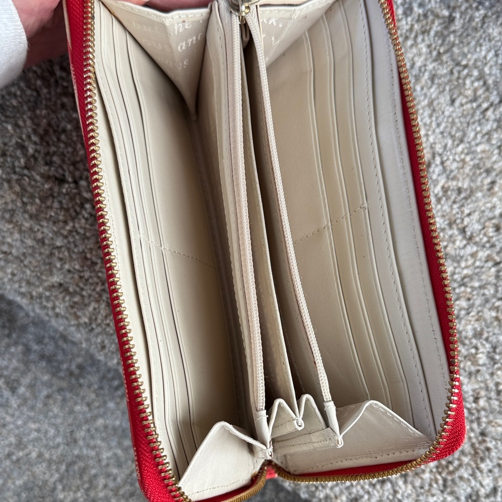 Kate Spade Red and Cream Large Patterned Wallet - Picture 5 of 5